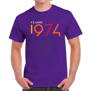 Classic 1974 Birthday T-Shirt For Men Women – Purple