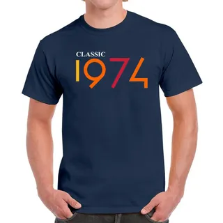 Classic 1974 Birthday T-Shirt For Men Women – Navy