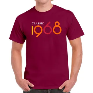 Classic 1968 Birthday T-Shirt For Men Women – Maroon