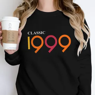 Classic 1999 Birthday Sweatshirt – Black