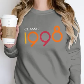 Classic 1998 Birthday Sweatshirt – Grey