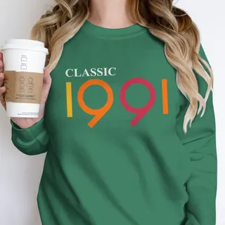 Classic 1991 Birthday Sweatshirt – Kelly Green