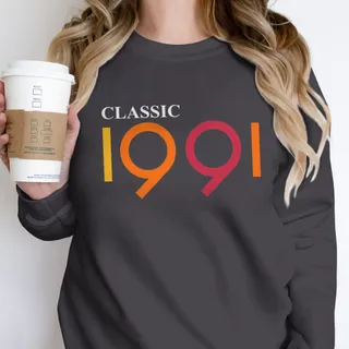 Classic 1991 Birthday Sweatshirt – Dark Grey