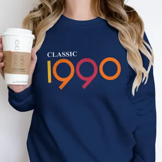 Classic 1990 Birthday Sweatshirt – Navy