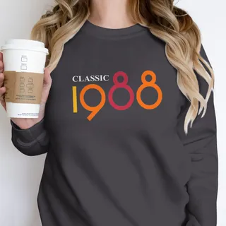 Classic 1988 Birthday Sweatshirt – Dark Grey