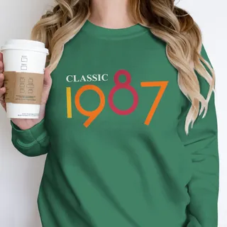 Classic 1987 Birthday Sweatshirt – Kelly Green