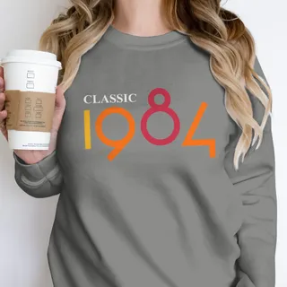 Classic 1984 Birthday Sweatshirt – Grey
