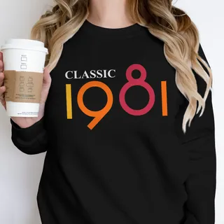 Classic 1981 Birthday Sweatshirt – Black