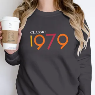 Classic 1979 Birthday Sweatshirt – Dark Grey