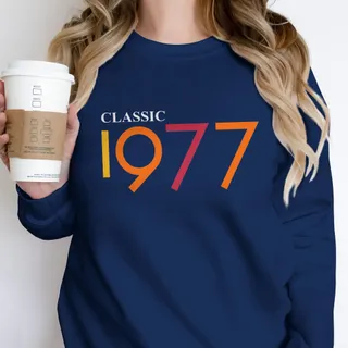 Classic 1977 Birthday Sweatshirt – Navy