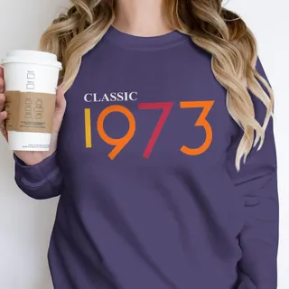 Classic 1973 Birthday Sweatshirt – Purple