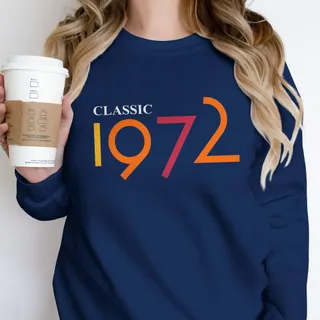 Classic 1972 Birthday Sweatshirt – Navy