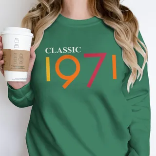 Classic 1971 Birthday Sweatshirt – Kelly Green