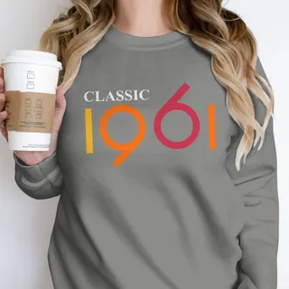 Classic 1961 Birthday Sweatshirt – Grey