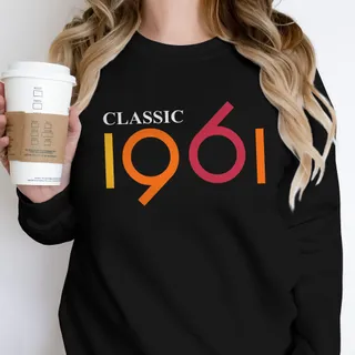 Classic 1961 Birthday Sweatshirt – Black