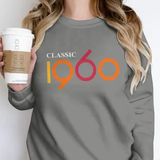 Classic 1960 Birthday Sweatshirt – Grey