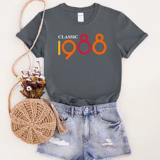 Classic 1988 Birthday T-Shirt – Dark Heather