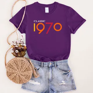 Classic 1970 Birthday T-Shirt – Purple