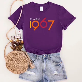 Classic 1967 Birthday T-Shirt – Purple
