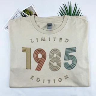 Limited Edition 1985 Embroidered T-Shirt – Khaki