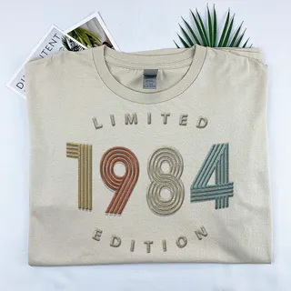 Limited Edition 1984 Embroidered T-Shirt – Khaki