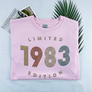 Limited Edition 1983 Embroidered T-Shirt – Pink