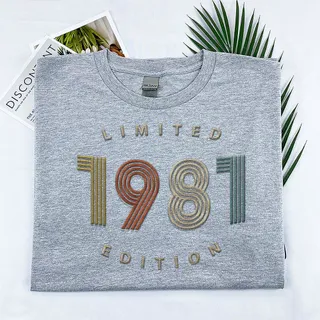 Limited Edition 1981 Embroidered T-Shirt – Sport Grey
