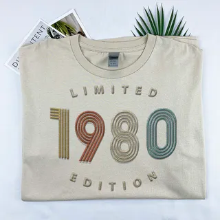 Limited Edition 1980 Embroidered T-Shirt – Khaki