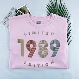 Limited Edition 1989 Embroidered T-Shirt – Pink