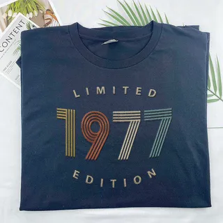 Limited Edition 1977 Embroidered T-Shirt – Navy