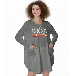 Best 1965 Birthday Pocket Dress – Grey