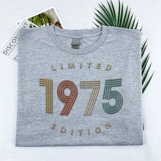Limited Edition 1975 Embroidered T-Shirt – Sport Grey