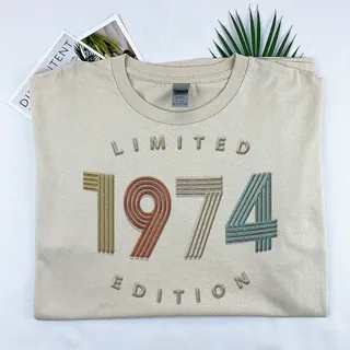 Limited Edition 1974 Embroidered T-Shirt – Khaki