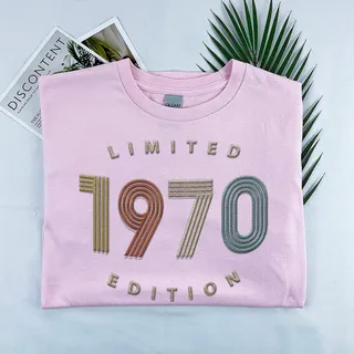Limited Edition 1970 Embroidered T-Shirt – Pink