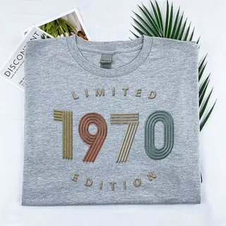 Limited Edition 1970 Embroidered T-Shirt – Sport Grey