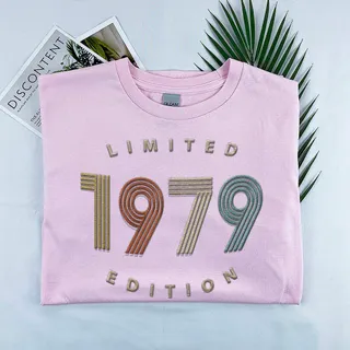 Limited Edition 1979 Embroidered T-Shirt – Pink