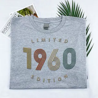 Limited Edition 1960 Embroidered T-Shirt – Sport Grey