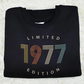 Limited Edition 1977 Embroidered Sweatshirt – Black