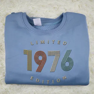 Limited Edition 1976 Embroidered Sweatshirt – Blue