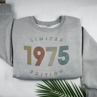 Limited Edition 1975 Embroidered Sweatshirt – Sport Grey