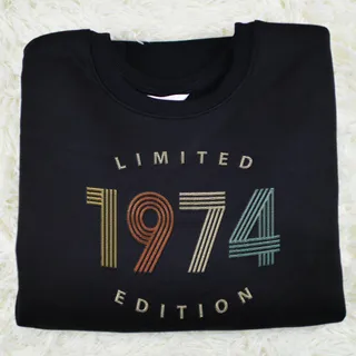Limited Edition 1974 Embroidered Sweatshirt – Black