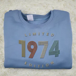 Limited Edition 1974 Embroidered Sweatshirt – Blue