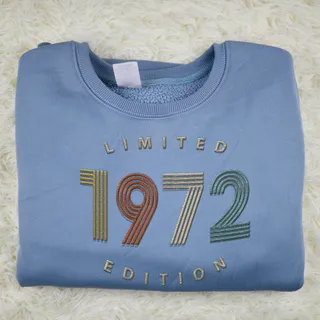 Limited Edition 1972 Embroidered Sweatshirt – Blue