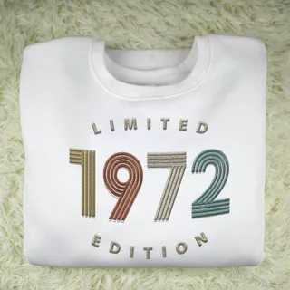 Limited Edition 1972 Embroidered Sweatshirt – White