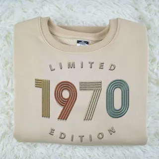 Limited Edition 1970 Embroidered Sweatshirt – Khaki