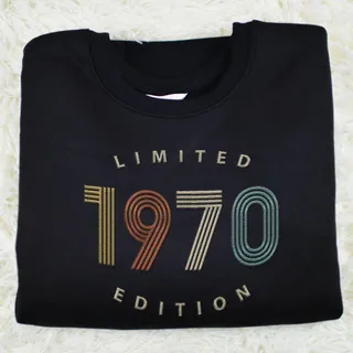 Limited Edition 1970 Embroidered Sweatshirt – Black