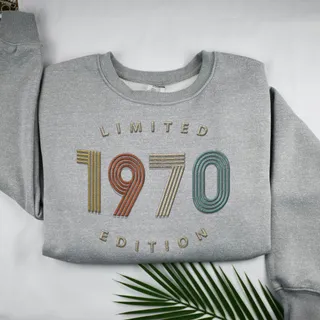 Limited Edition 1970 Embroidered Sweatshirt – Sport Grey