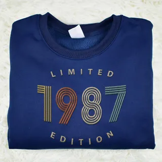 Limited Edition 1987 Embroidered Sweatshirt – Navy