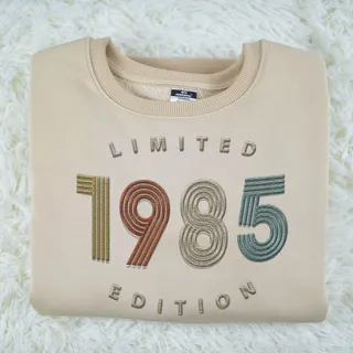 Limited Edition 1985 Embroidered Sweatshirt – Khaki