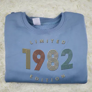 Limited Edition 1982 Embroidered Sweatshirt – Blue